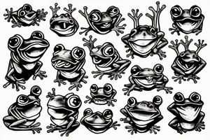 demonic frog smoking tattoo idea