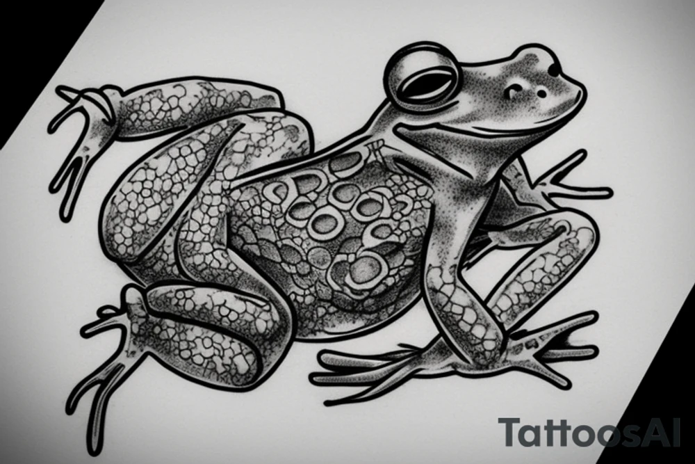 demonic frog smoking tattoo idea
