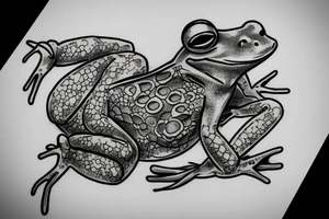 demonic frog smoking tattoo idea
