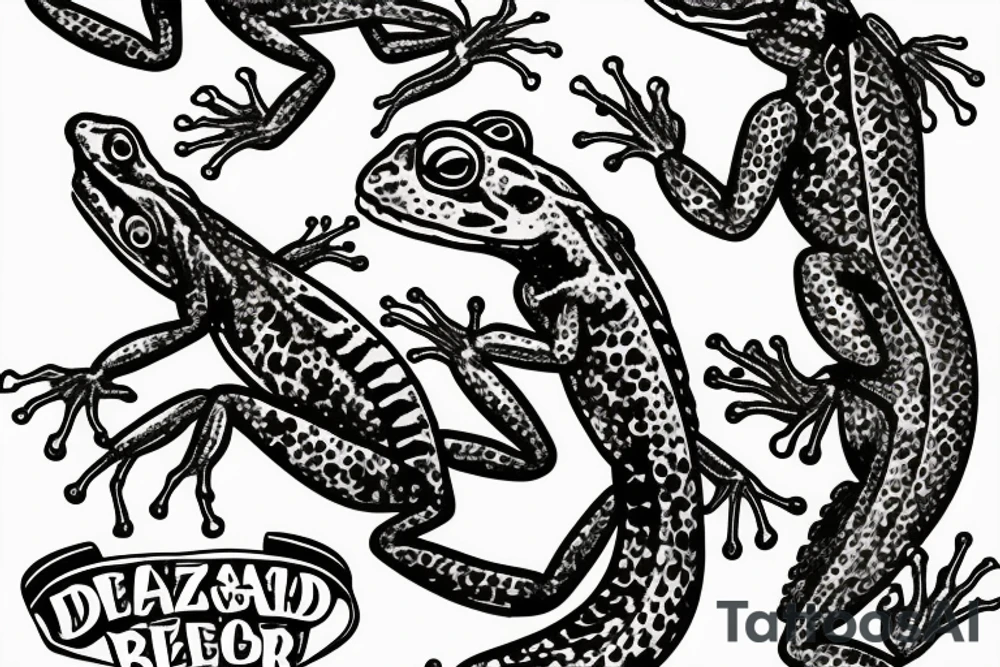 lizard drinking beer standing on a dead frog tattoo idea lizard drinking beer standing on a dead frog tattoo idea