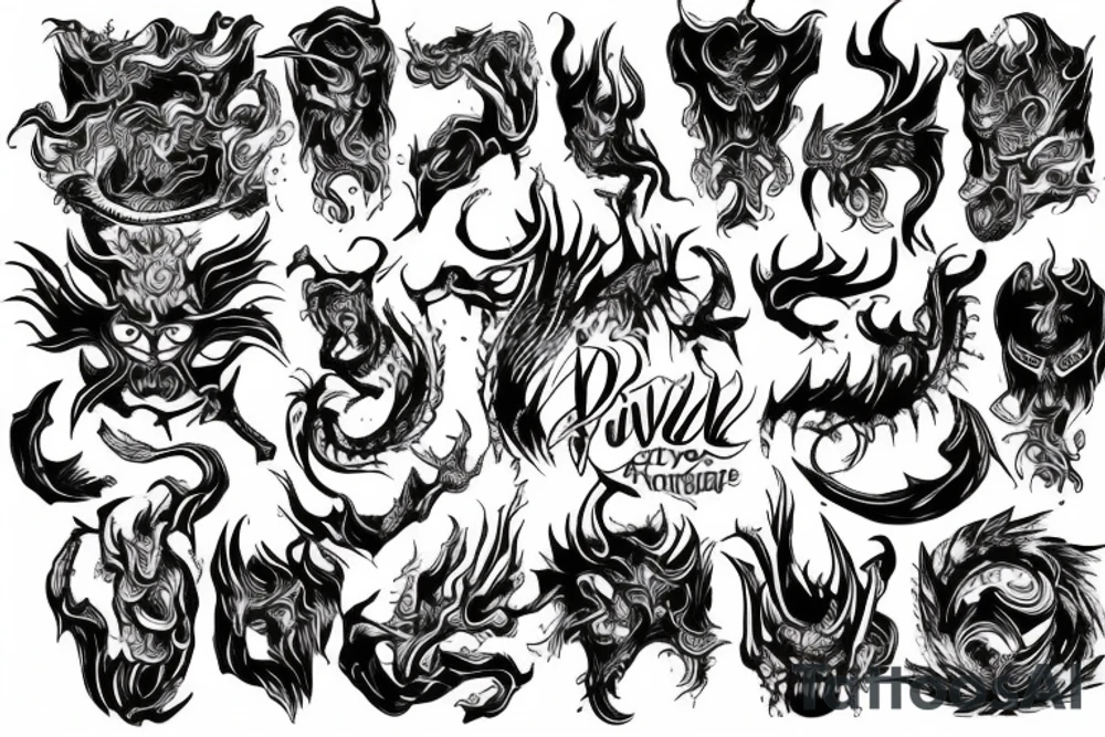 Devil dancing in fire tattoo idea