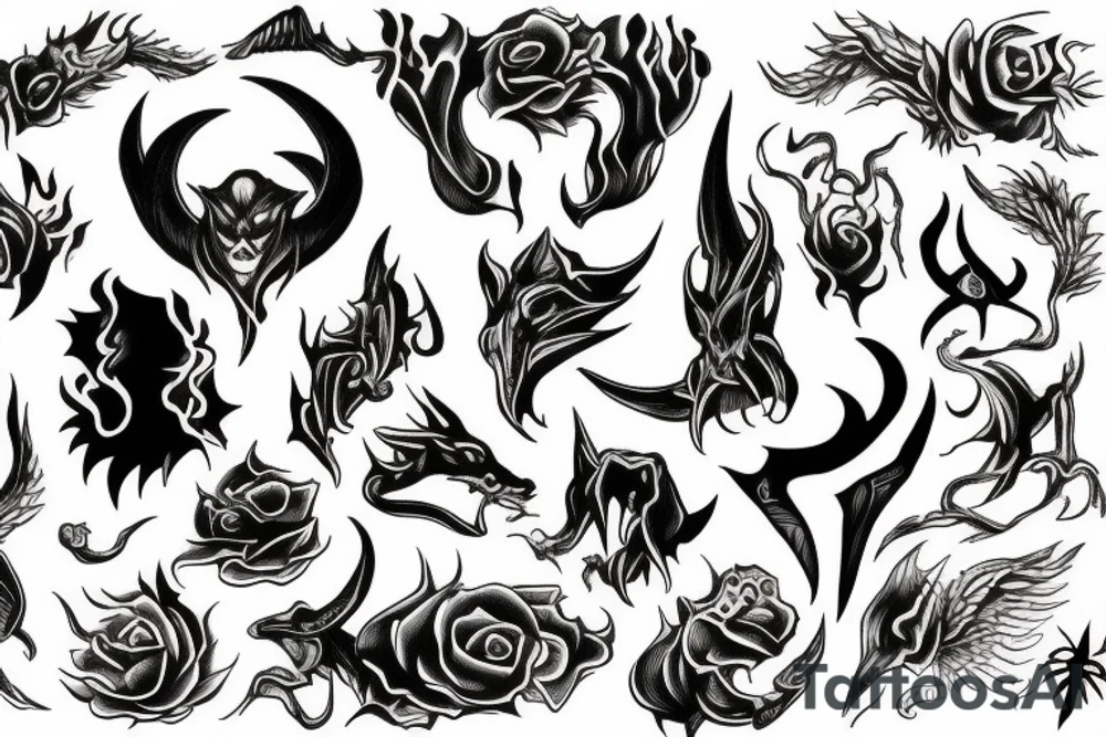 Devil dancing in fire tattoo idea