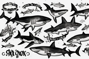 shark smoking cigar tattoo idea