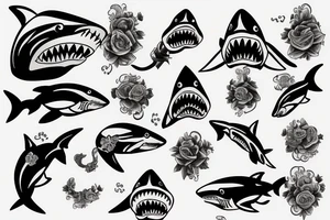 shark smoking cigar tattoo idea