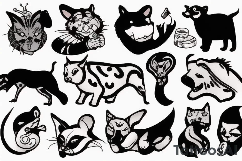 animals smoking tattoo idea