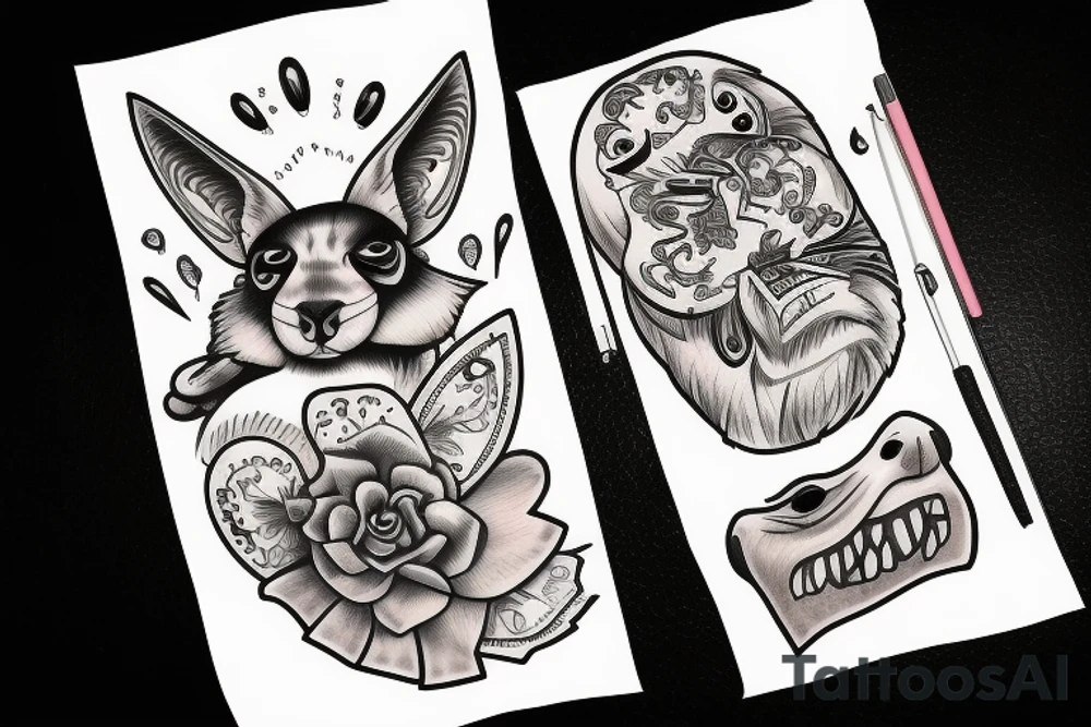 animals smoking tattoo idea