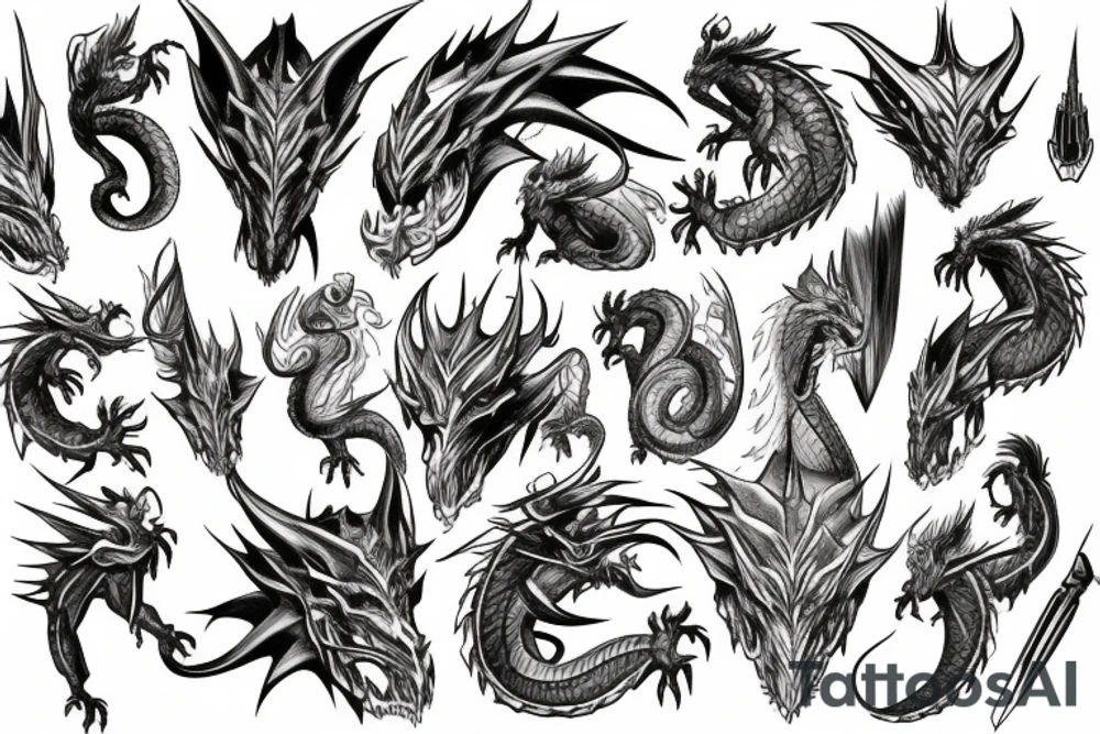 dragon gauntlet tattoo idea