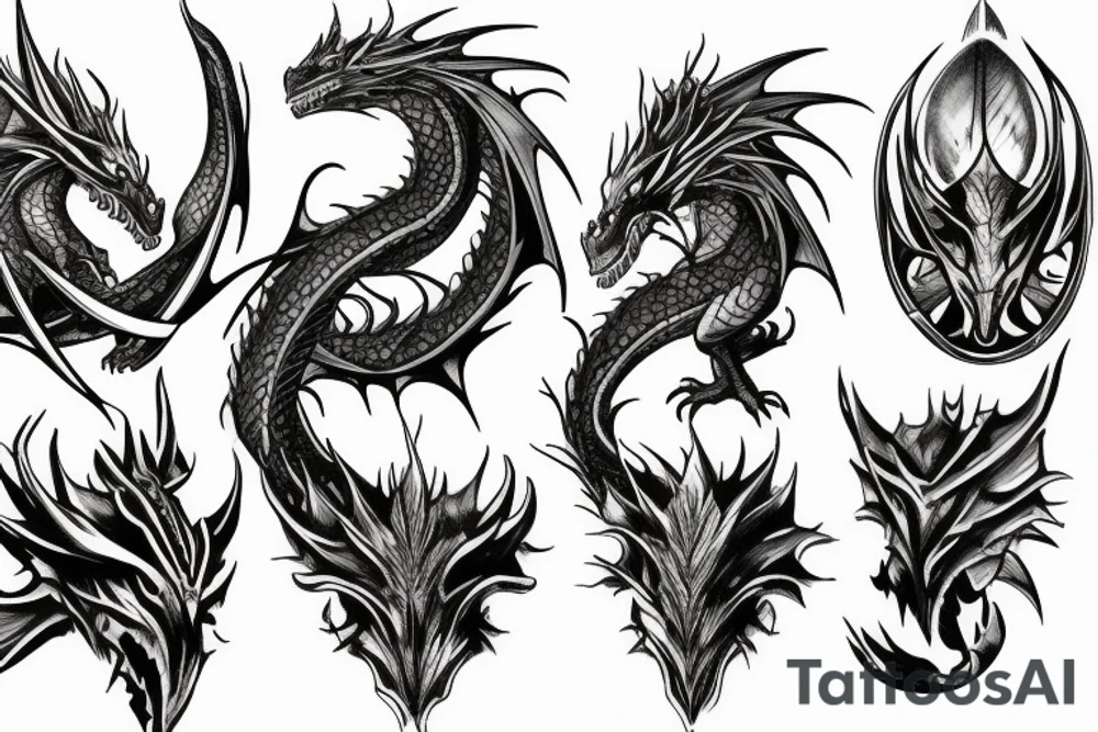 dragon gauntlet tattoo idea