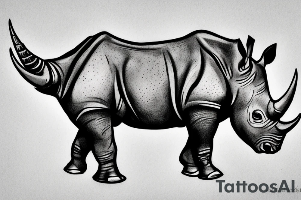 rhino with armor tattoo idea