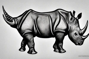 rhino with armor tattoo idea