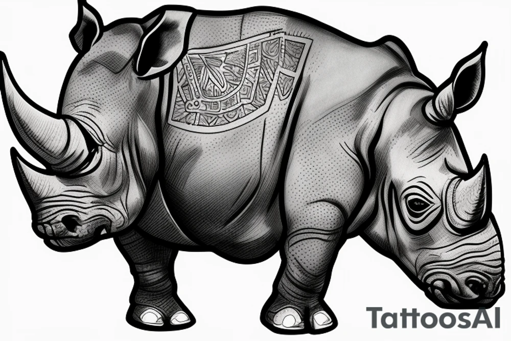 rhino with armor tattoo idea