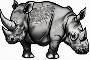 rhino with armor tattoo idea