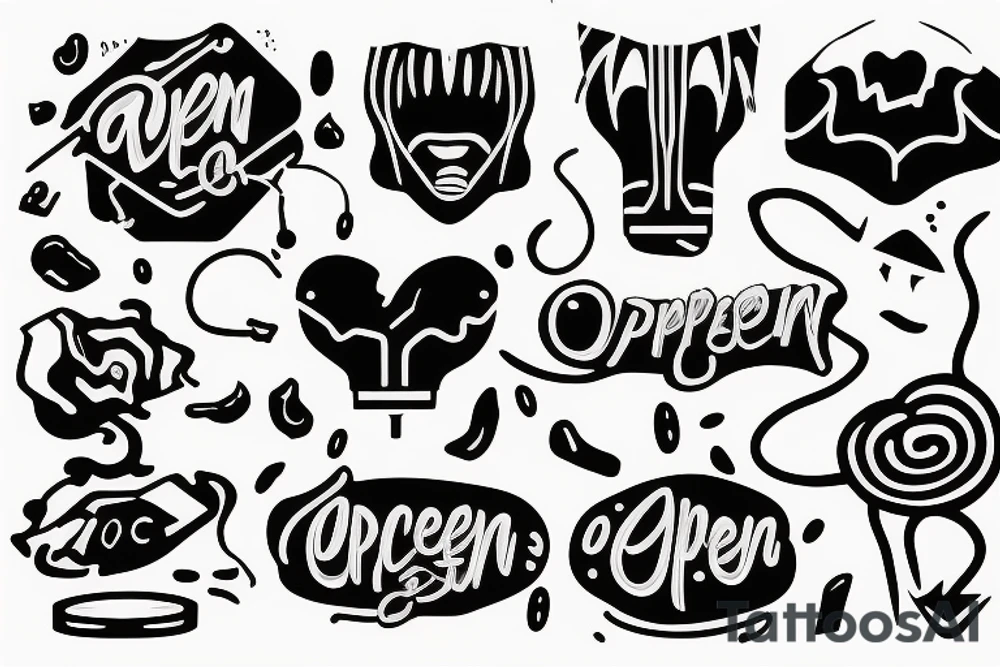 neon sign 'open' tattoo idea