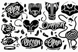 neon sign 'open' tattoo idea