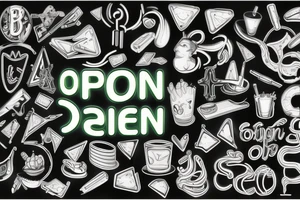 neon sign 'open' tattoo idea