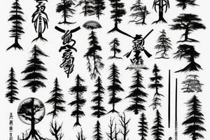 Forest, nature, life, samurai tattoo idea