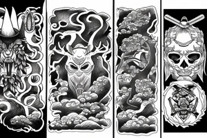 Forest, nature, life, samurai tattoo idea