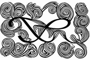My wife's name "Beau Dene" inside an infinity sign tattoo idea
