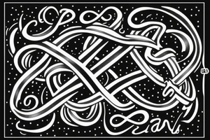 Infinity sign with the name "Beau Dene" inside tattoo idea