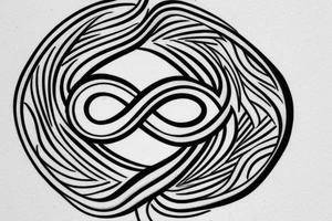 Infinity sign with the name "Beau Dene" inside tattoo idea