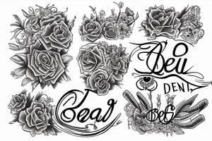 the name "Beau Dene" inside tattoo idea