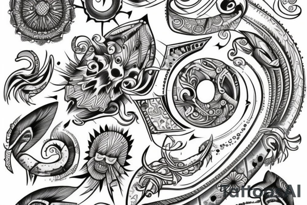 the name "Beau Dene" inside tattoo idea