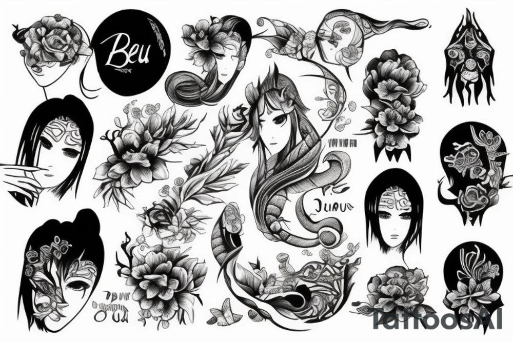 the name "Beau Dene" written creatively tattoo idea