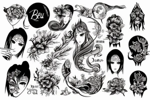 the name "Beau Dene" written creatively tattoo idea