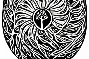 warrior shield with a tree of life tattoo idea