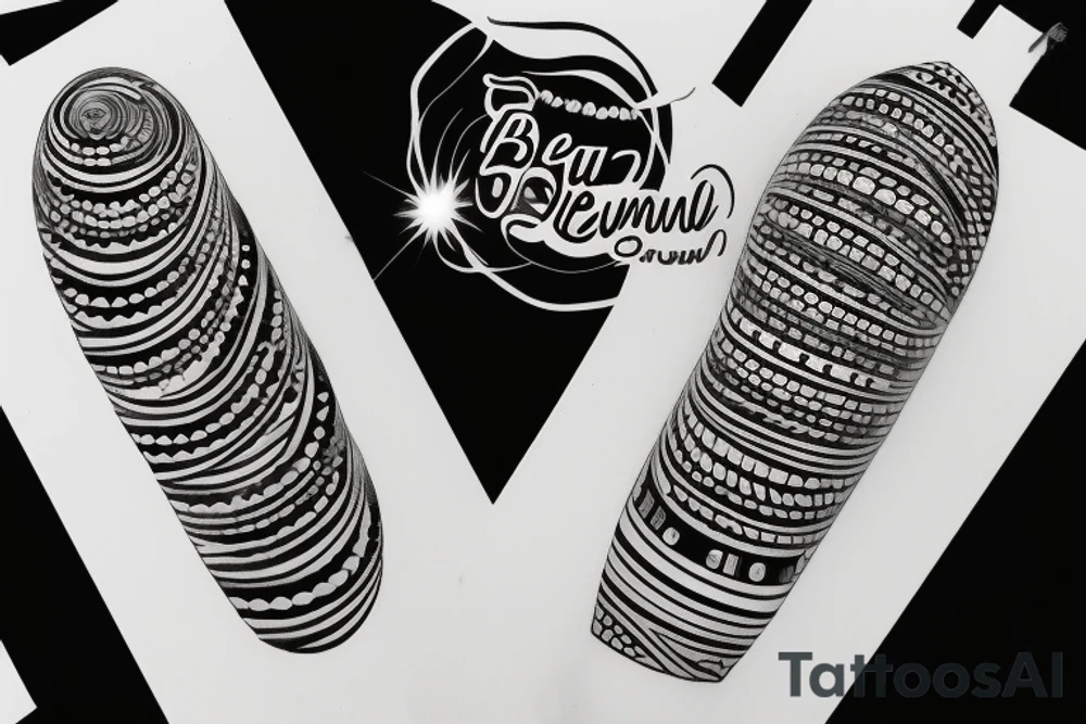 the name  "BEAU DENE" inside an infinity sign tattoo idea