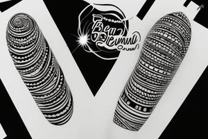 the name  "BEAU DENE" inside an infinity sign tattoo idea