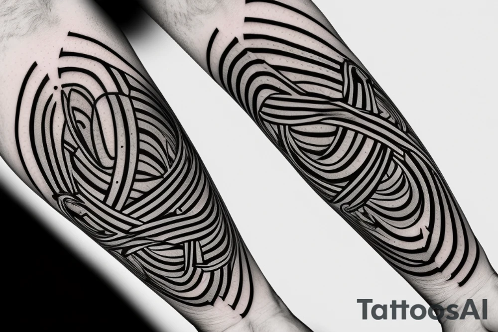 the name  "BEAU DENE" inside an infinity sign tattoo idea