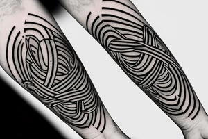 the name  "BEAU DENE" inside an infinity sign tattoo idea