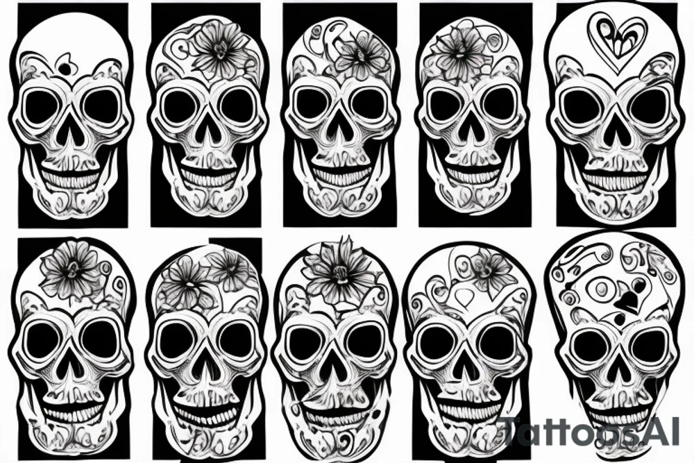 skull and heart tattoo idea