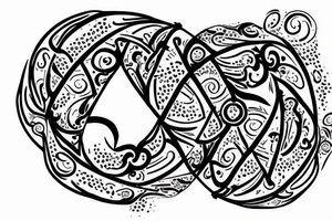 I want my wife's name Beau Dene inside an infinity sign, The word BEAU in the one circle and DENE in the other circle tattoo idea