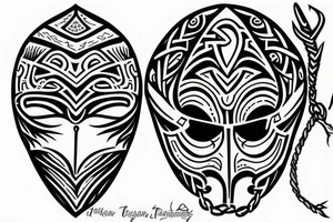 warrior helmet hanging from the tree of life tattoo idea
