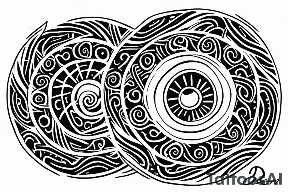 I want my wife's name Beau Dene inside an infinity sign, The word BEAU in the one circle and DENE in the other circle tattoo idea