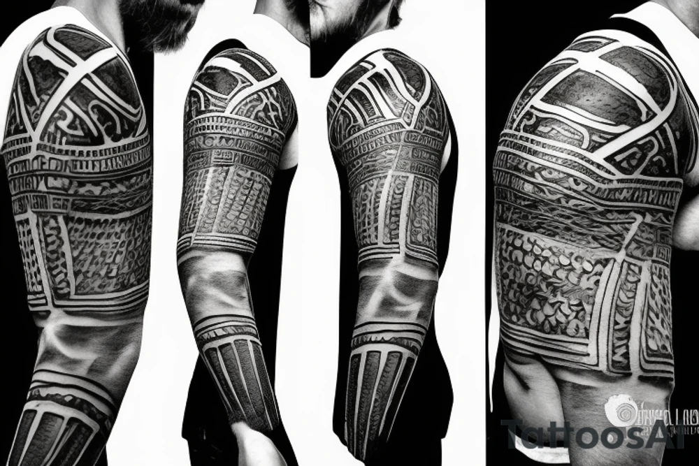 a roman warrior helmet hanging from the tree of life tattoo idea
