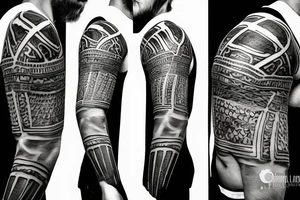 a roman warrior helmet hanging from the tree of life tattoo idea