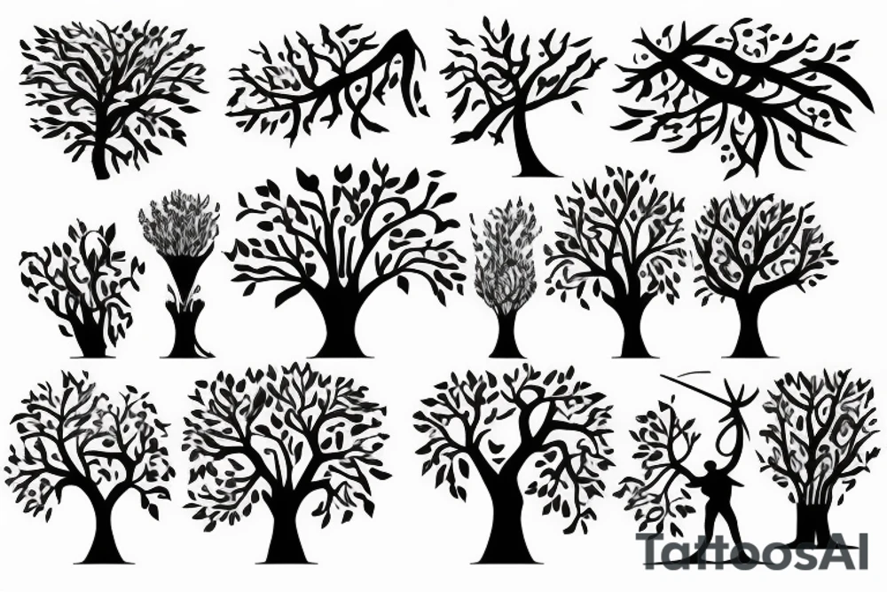 tree of life, sword trunk tattoo idea