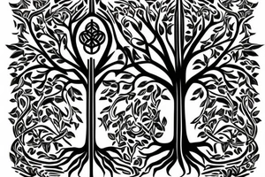 tree of life, sword trunk tattoo idea