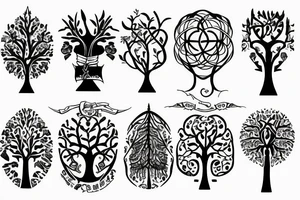 tree of life with a sword stuck tattoo idea