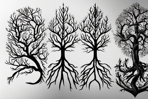 warrior sword becomes a tree tattoo idea