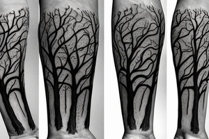 warrior sword becomes a tree tattoo idea