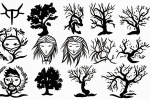 a warrior and a tree tattoo idea