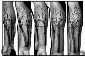 a warrior and a tree tattoo idea