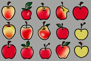 Two apples playing with a pear tattoo idea