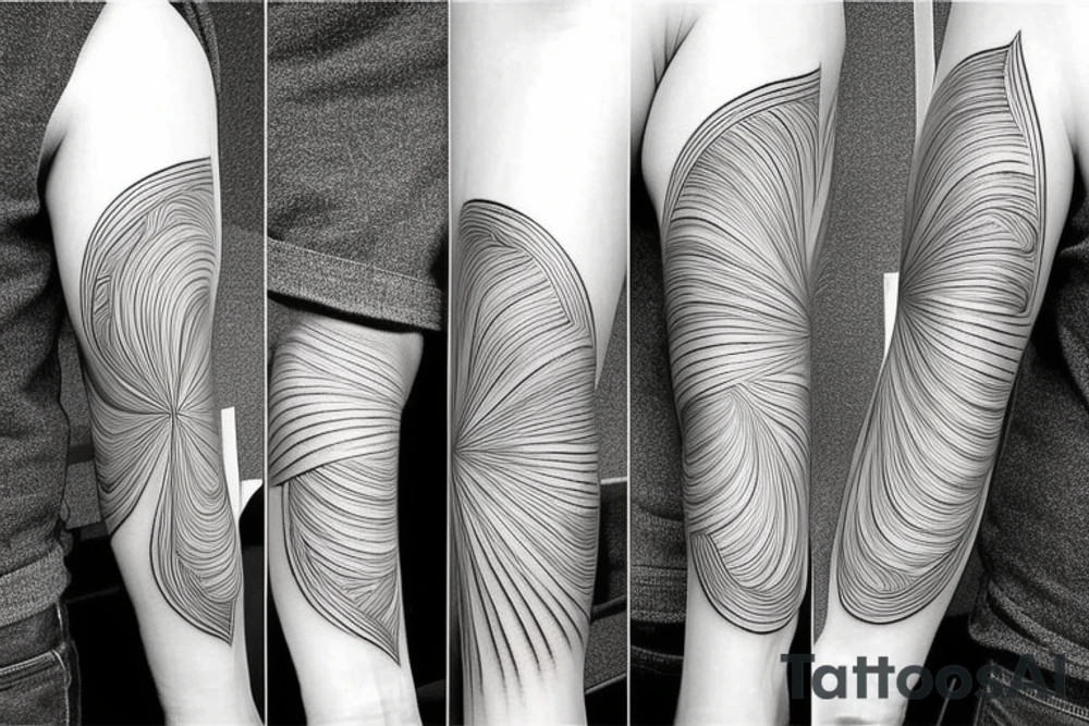 wood grain sleeve tattoo idea