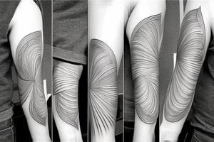 wood grain sleeve tattoo idea
