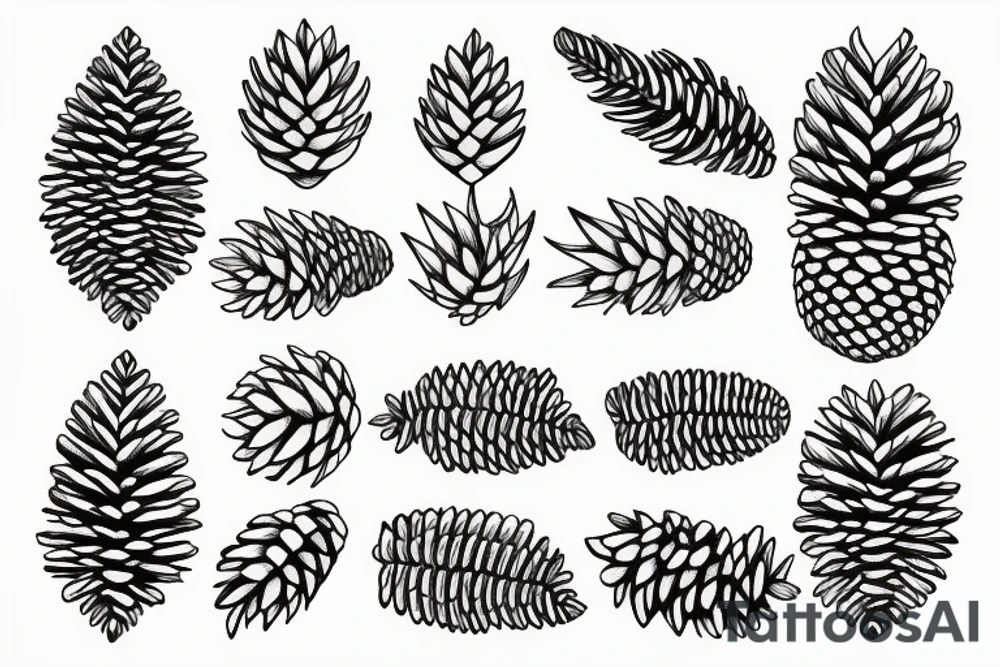 pinecone geometric tattoo idea